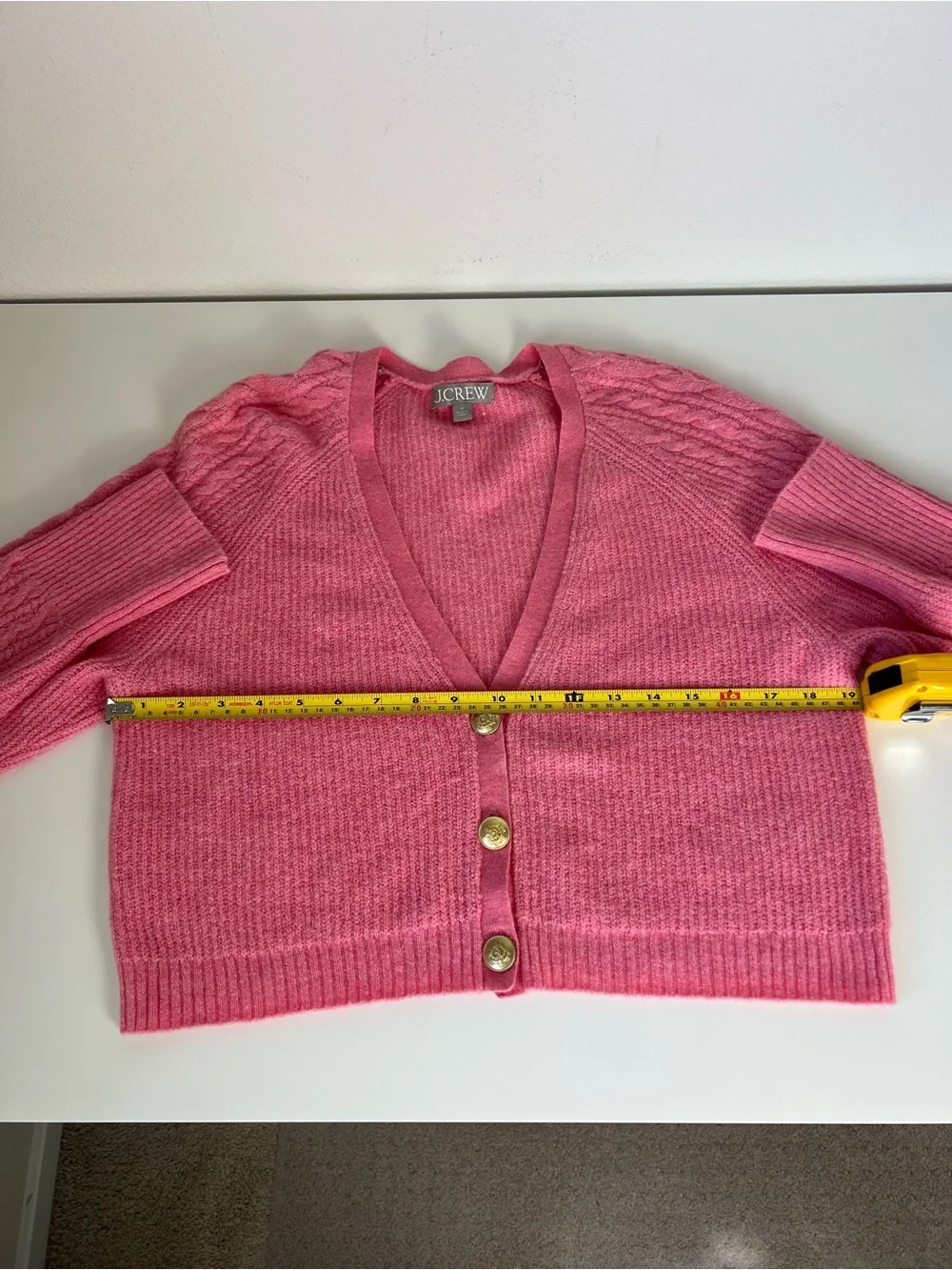 J.Crew Pink Cropped Cardigan Preppy Wool Alpaca Old Money Academia Preppy Barbie